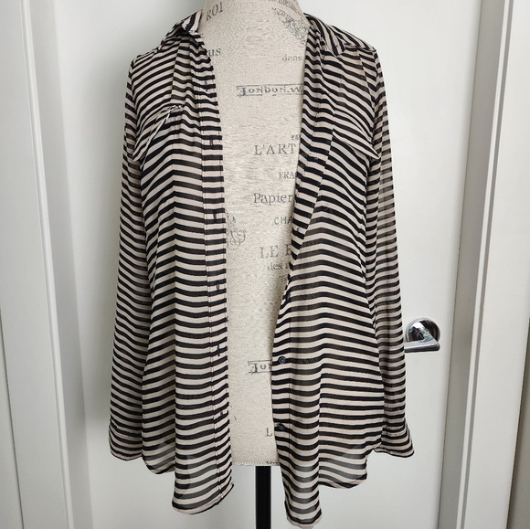 Vintage Sheer Striped Blouse - Picture 3 of 14